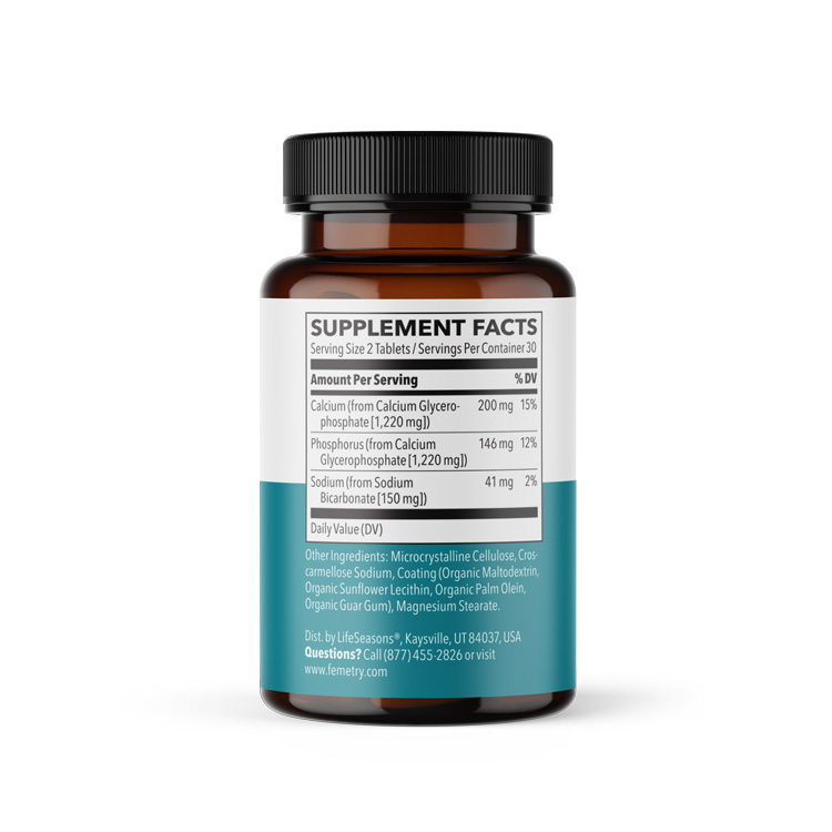 Femetry Bladder Acid Control 60tab 100cc supplement fact on bottle